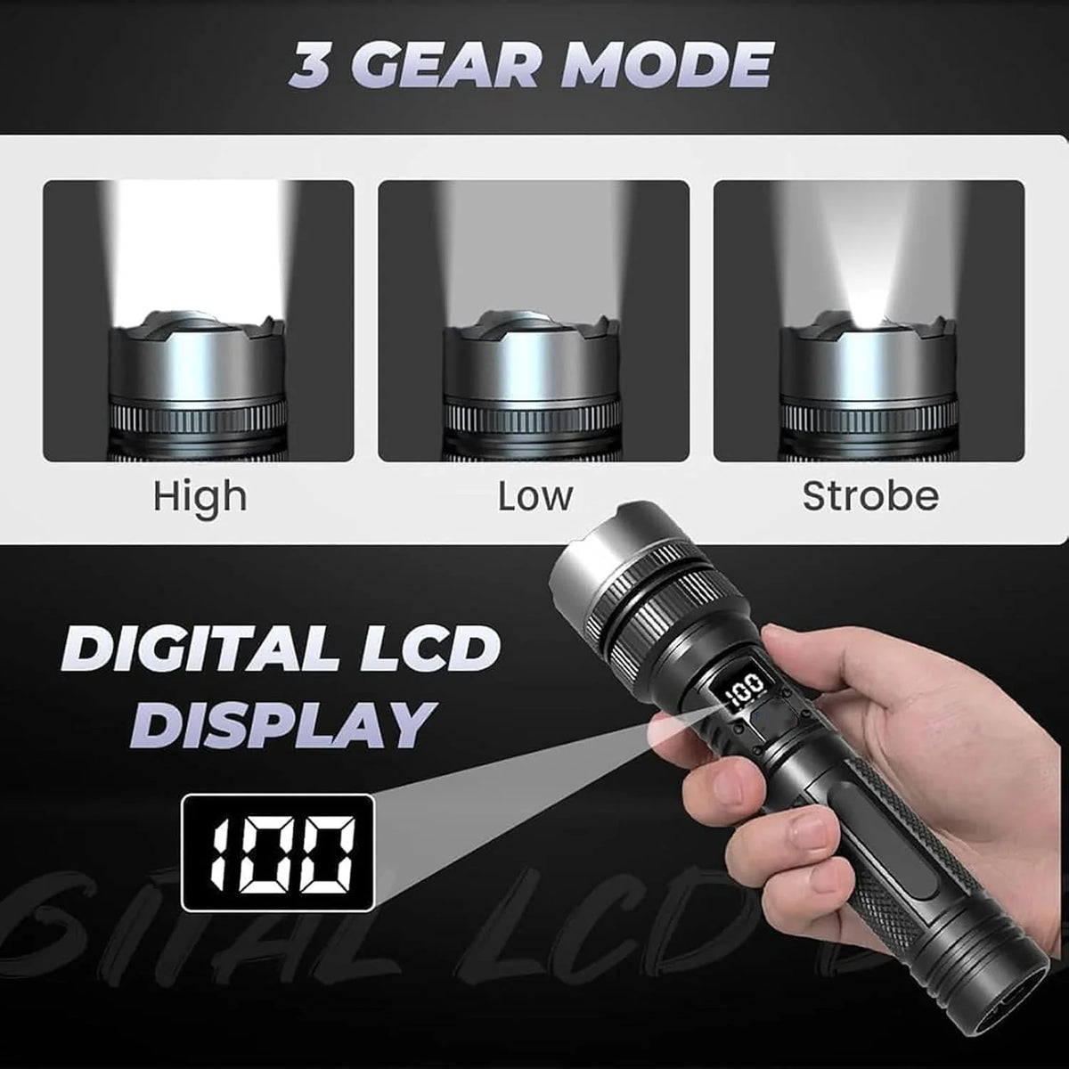 VELTRONICS Rechargeable Zoom Flashlight