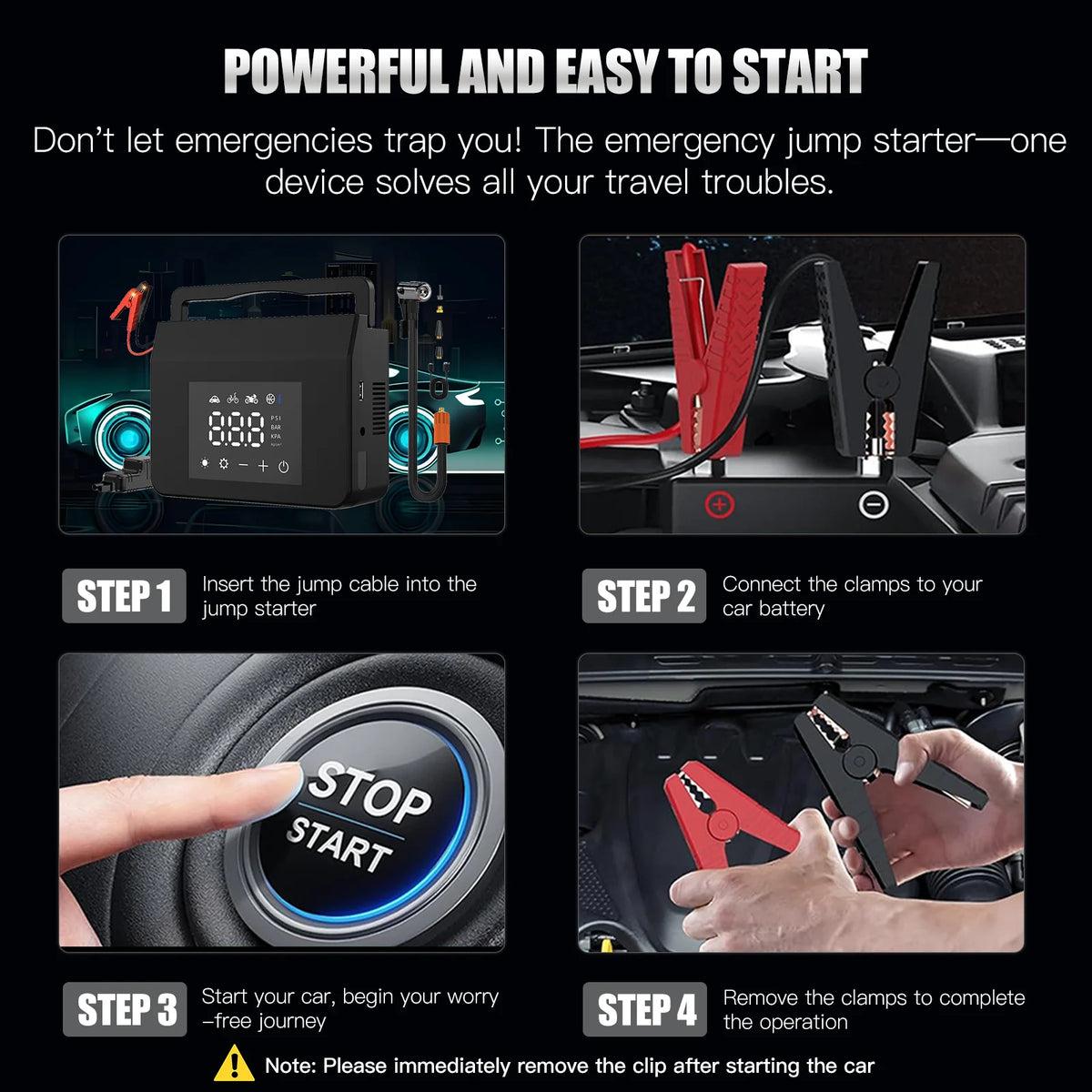 4-in-1 Car Jump Starter & Tyre Inflator