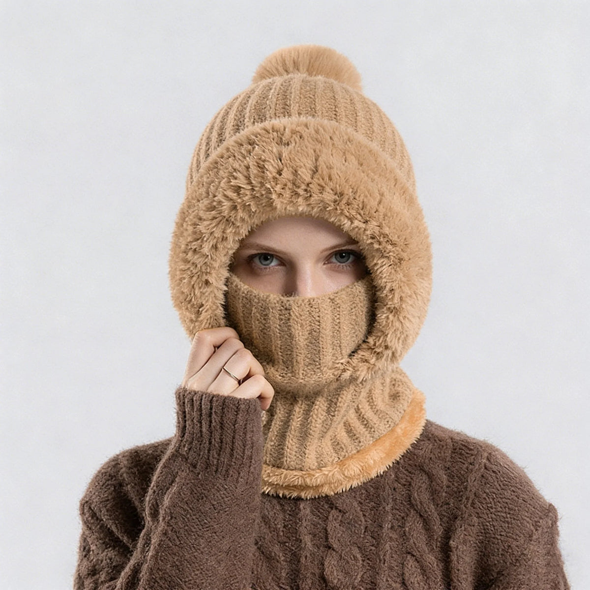 Women's 4-in-1 Fleece-Lined Winter Beanie