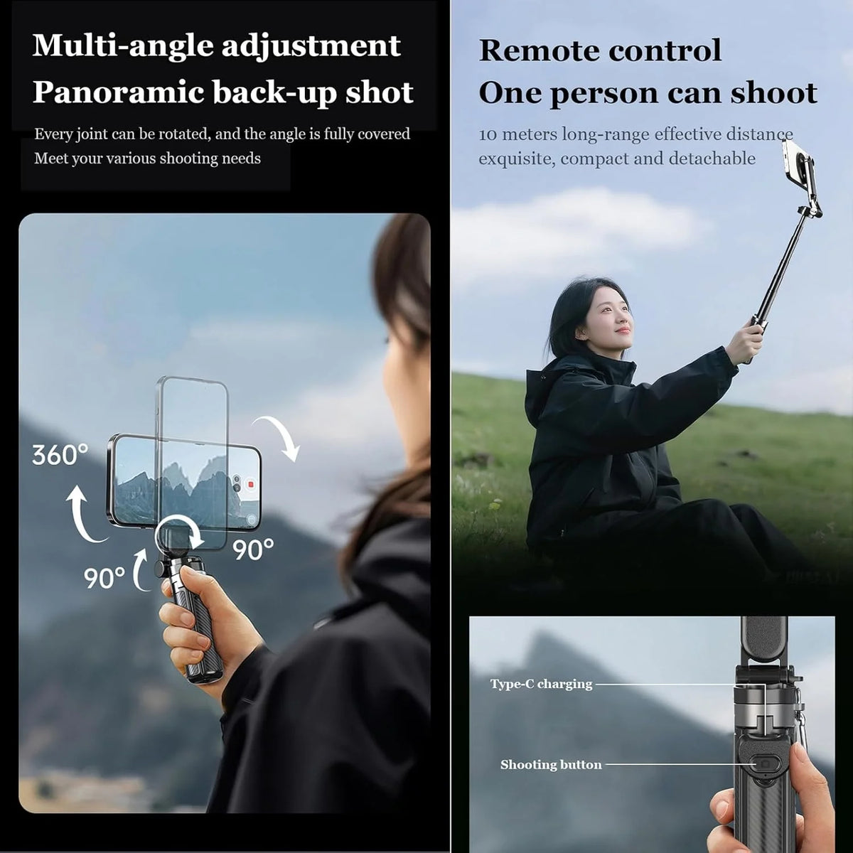 4-in-1 Magnetic Selfie Stick & Tripod