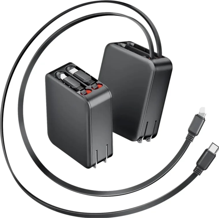 35W GaN Travel Charger with Retractable Cables