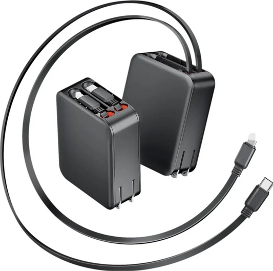 35W GaN Travel Charger with Retractable Cables