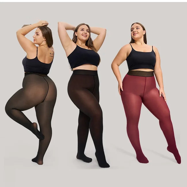 Translucent Thick Fleece Lined Leggings