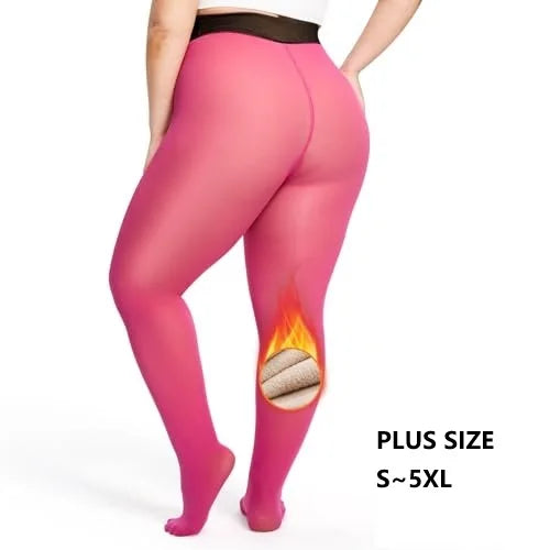 Translucent Thick Fleece Lined Leggings