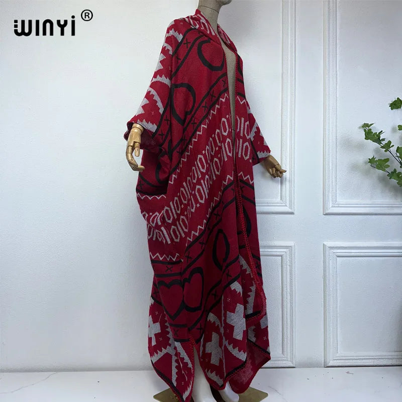 Women's Hooded Plaid Poncho Coat