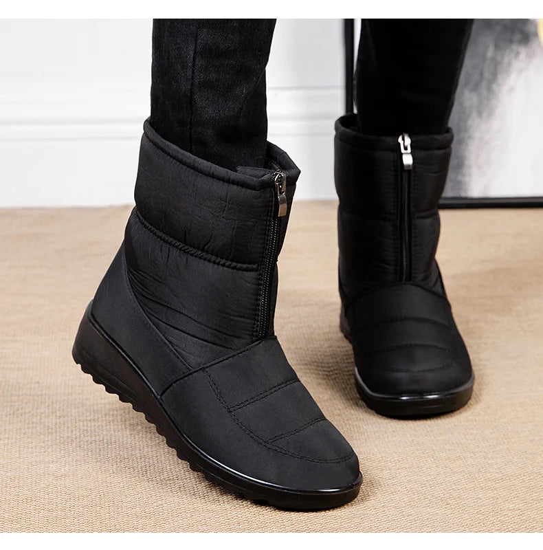 Women's Plush-Lined Wedge Winter Boots