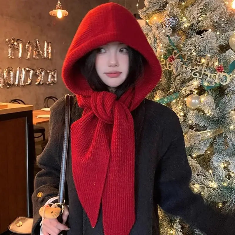 Women's Hooded Scarf Beanie