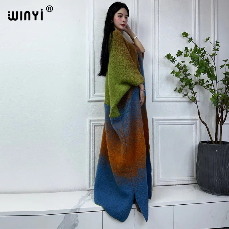 Women's Printed Poncho Coat