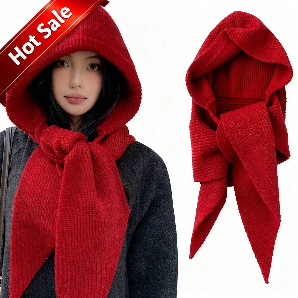 Women's Hooded Scarf Beanie
