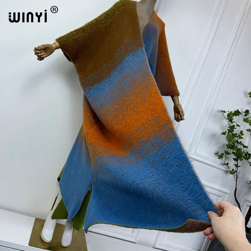 Women's Printed Poncho Coat