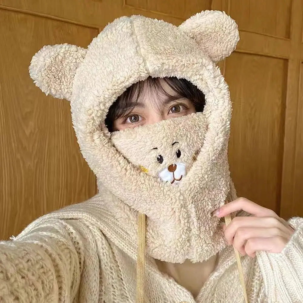 Women's Bear Plush Winter Hat