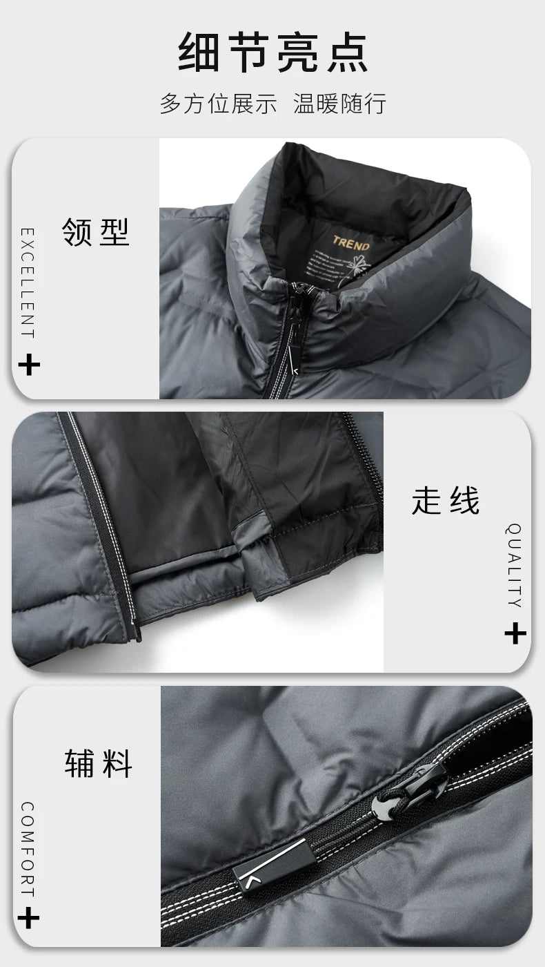 Men's White Duck Down Winter Jacket