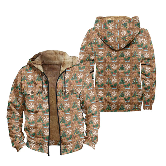 Unisex Christmas Fleece Hooded Jacket