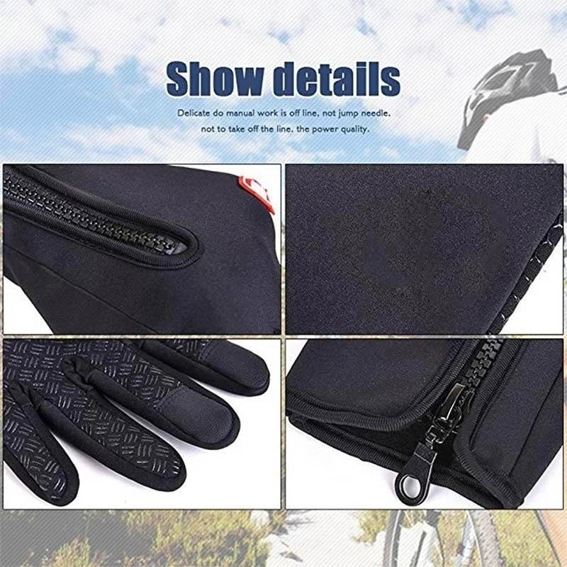 Men's Waterproof Touchscreen Zip Gloves
