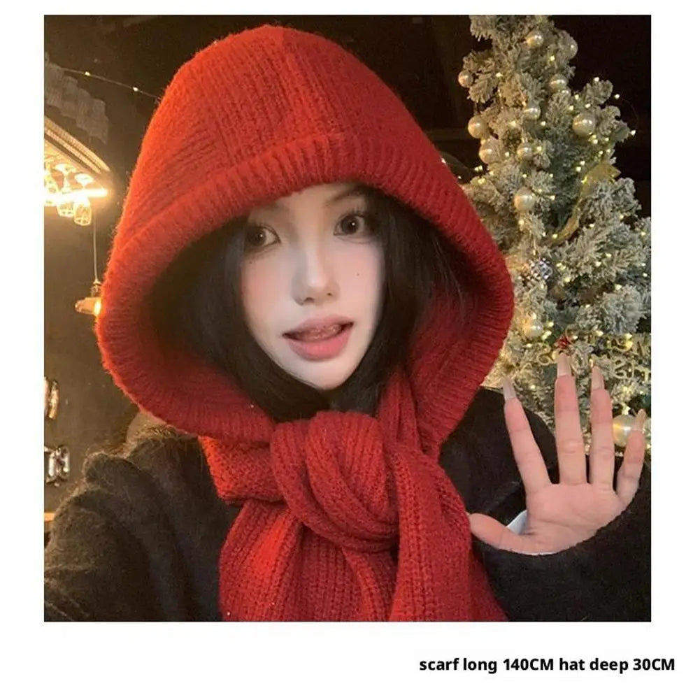 Women's Hooded Scarf Beanie