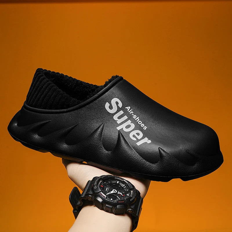 Men's Plush-Lined Indoor Slippers