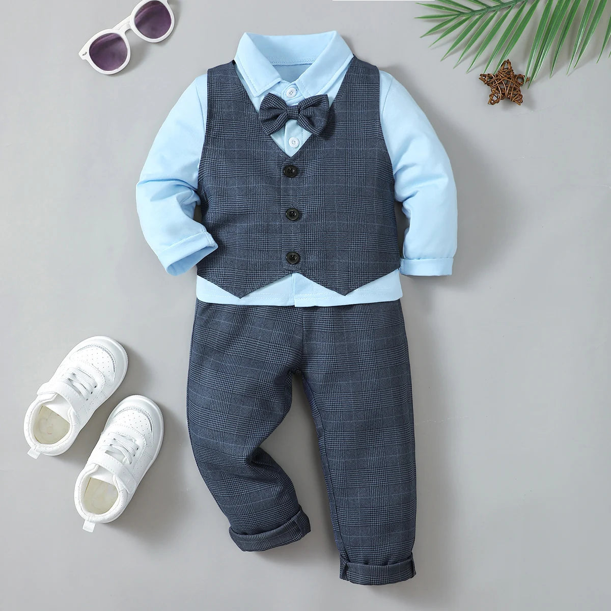 Boys' Bow-Tie Shirt & Beret Set