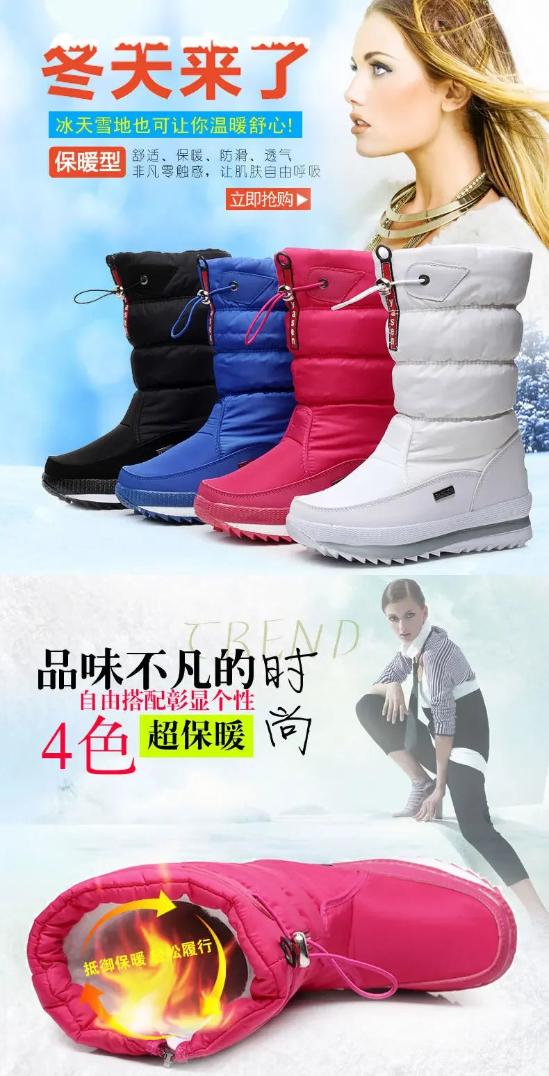 Plush-Lined Platform Winter Boots