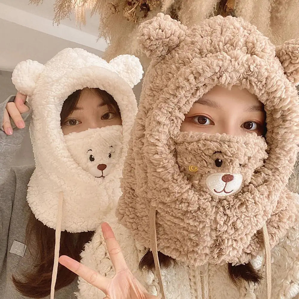 Women's Bear Plush Winter Hat