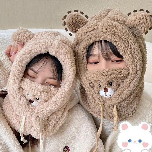 Women's Bear Plush Winter Hat