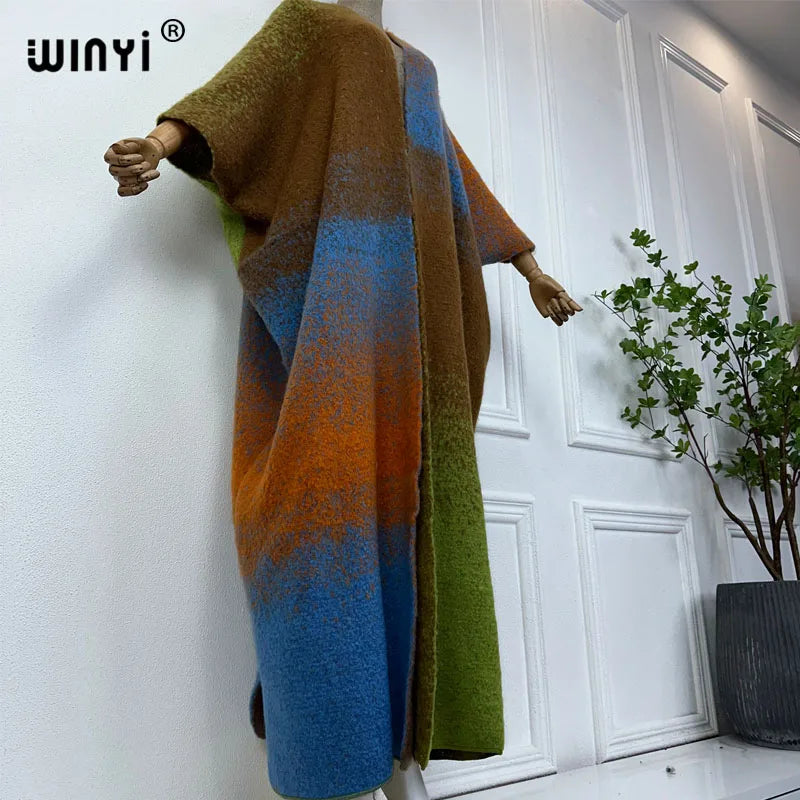 Women's Printed Poncho Coat