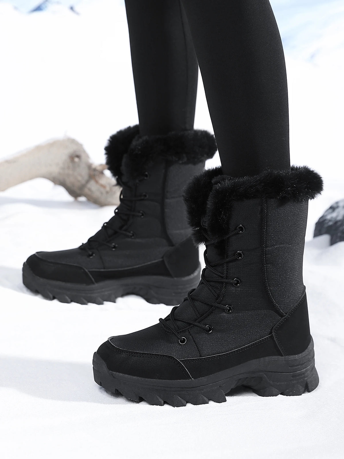 Women's High-Top Fleece Snow Boots