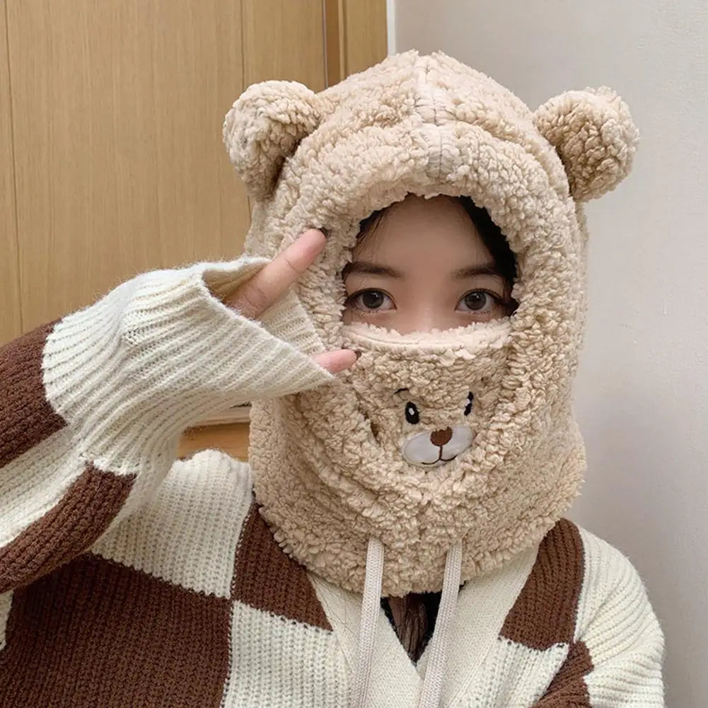Women's Bear Plush Winter Hat