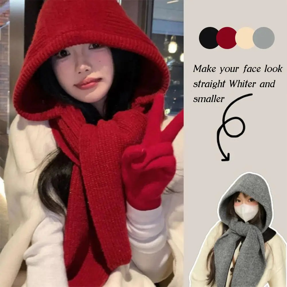 Women's Hooded Scarf Beanie