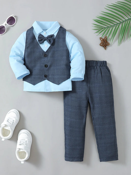 Boys' Bow-Tie Shirt & Beret Set
