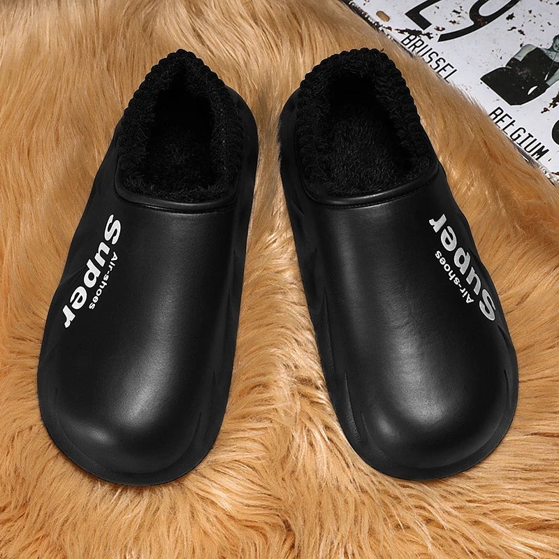 Men's Plush-Lined Indoor Slippers