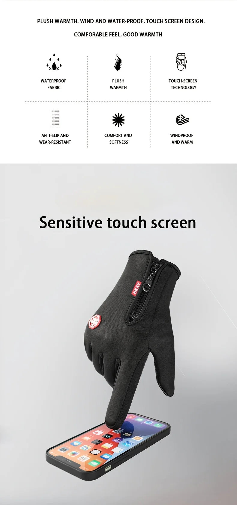 Unisex Touchscreen Winter Gloves