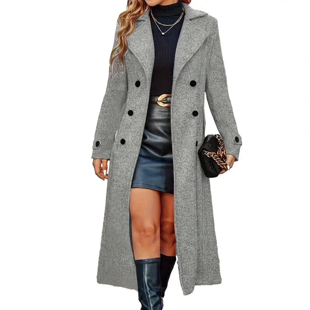 Women's Double-Breasted Long Winter Coat