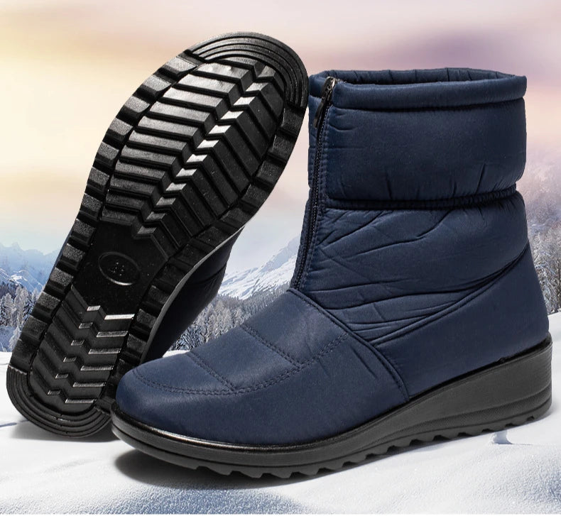 Women's Plush-Lined Wedge Winter Boots