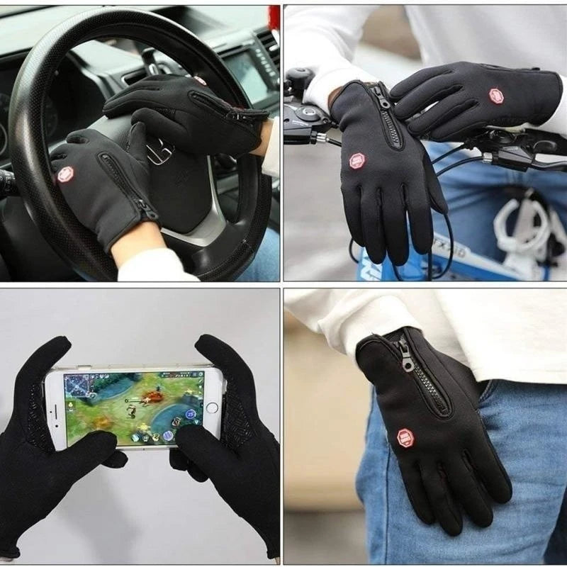 Men's Waterproof Touchscreen Zip Gloves