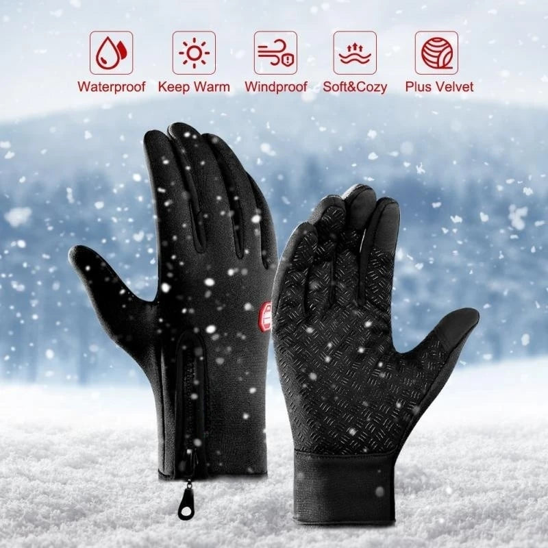Men's Waterproof Touchscreen Zip Gloves