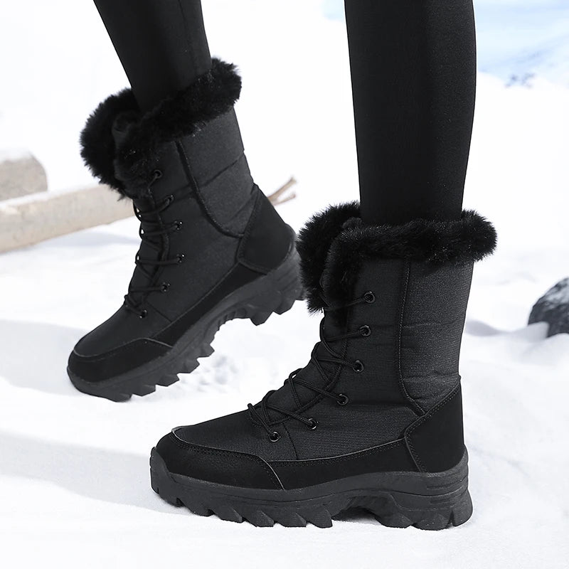 Women's High-Top Fleece Snow Boots