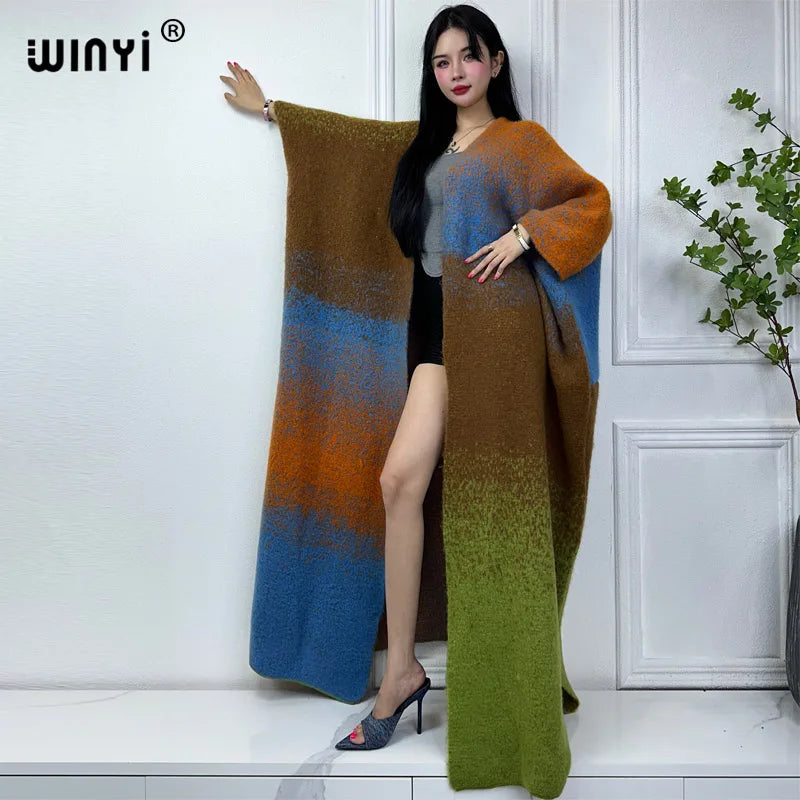 Women's Printed Poncho Coat