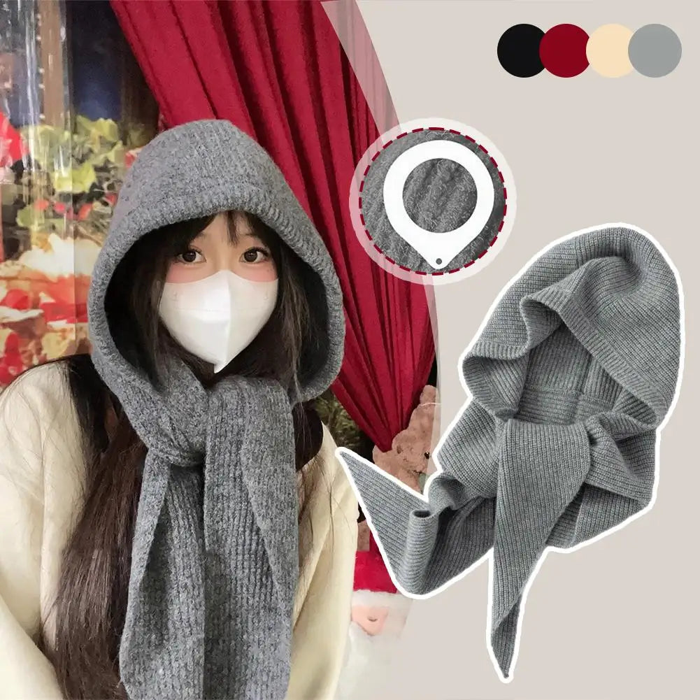 Women's Hooded Scarf Beanie