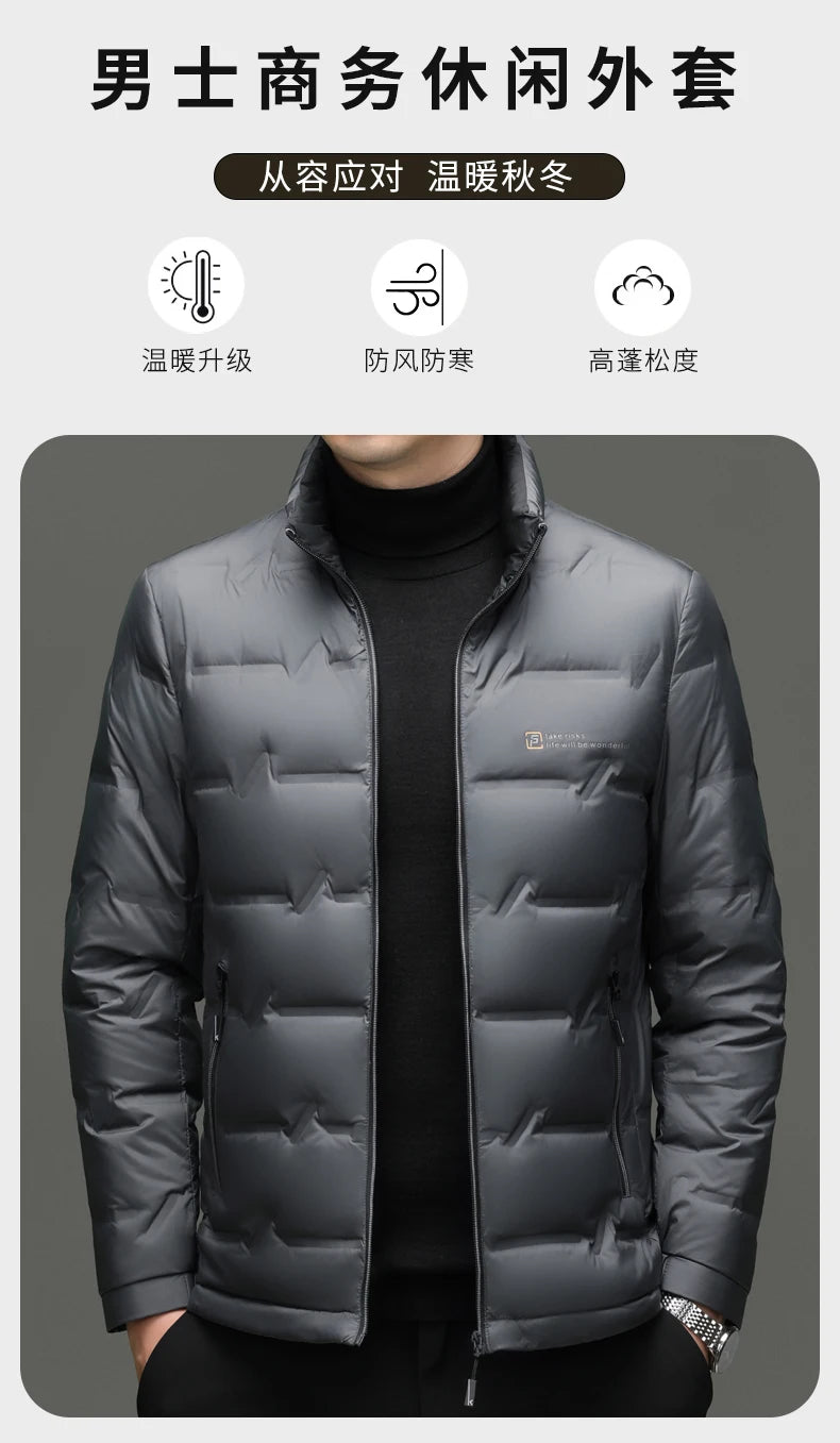 Men's White Duck Down Winter Jacket