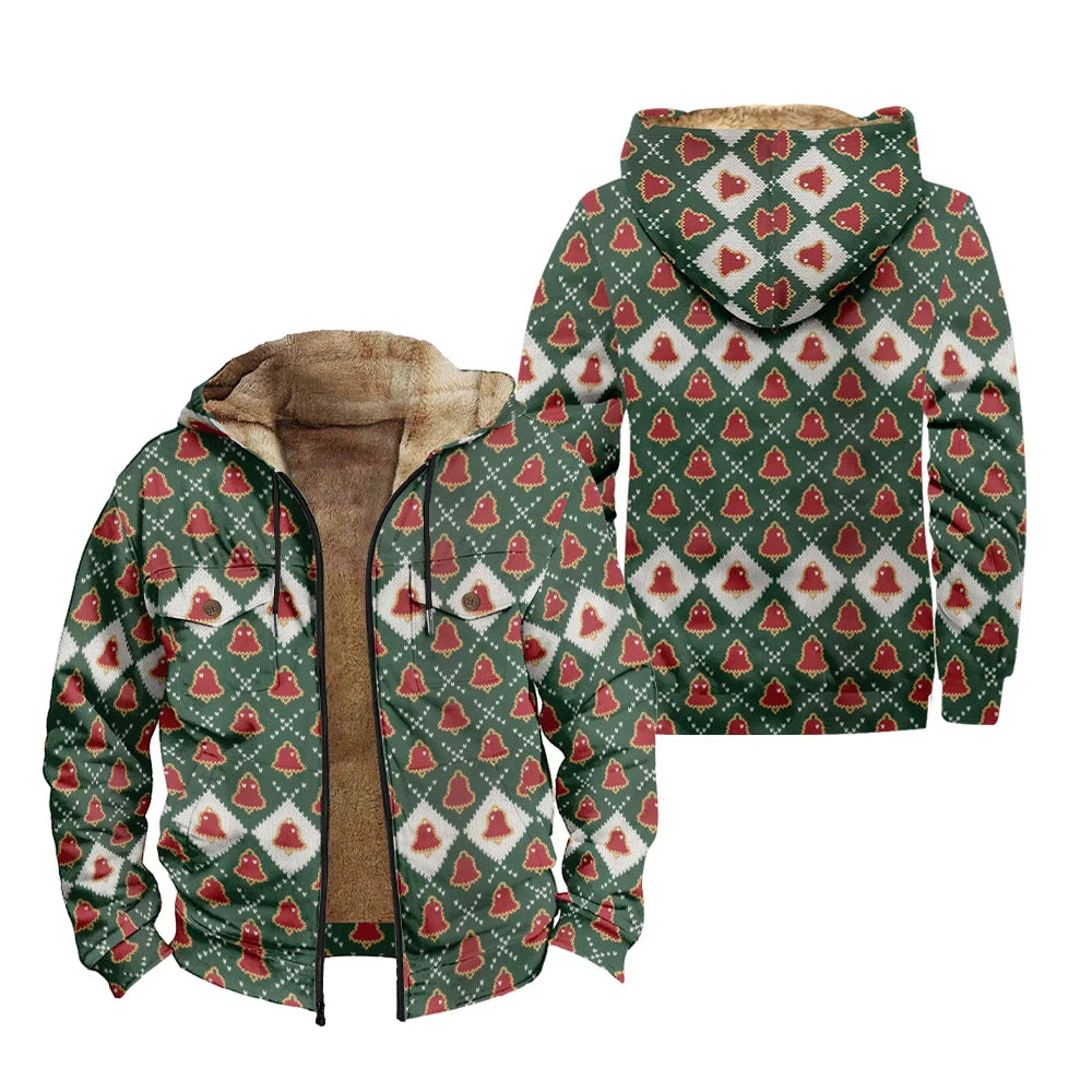 Unisex Christmas Fleece Hooded Jacket