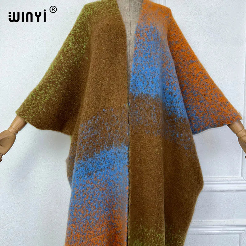 Women's Printed Poncho Coat
