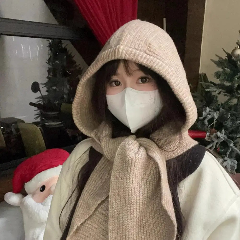 Women's Hooded Scarf Beanie