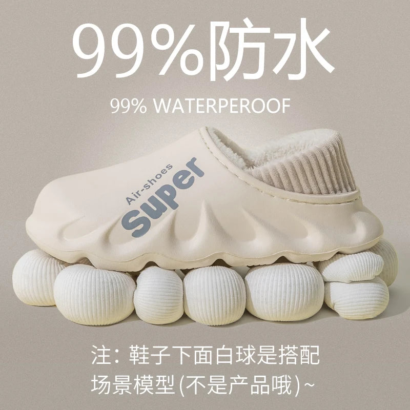 Men's Plush-Lined Indoor Slippers