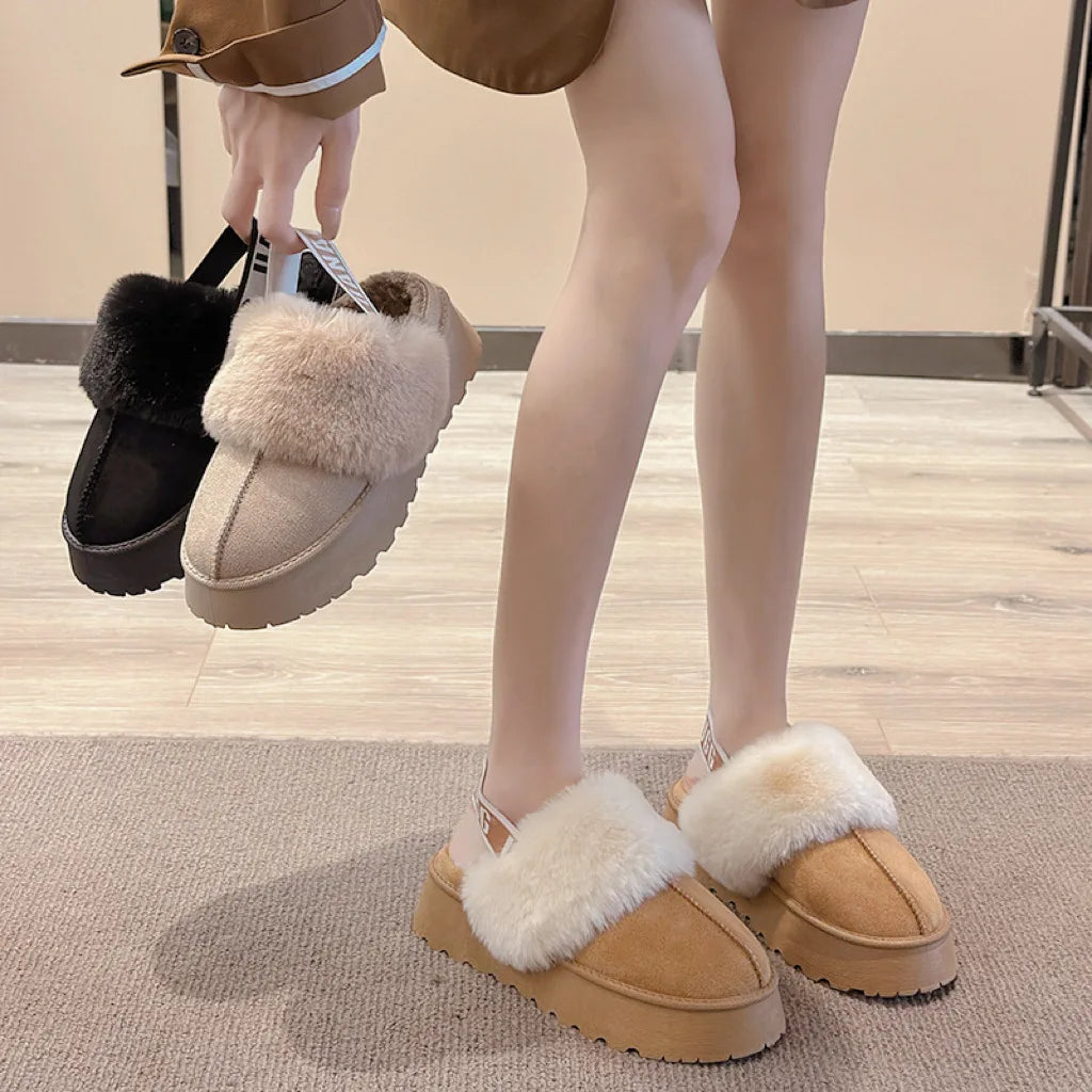 Women's Fur-Lined Slip-On Snow Boots