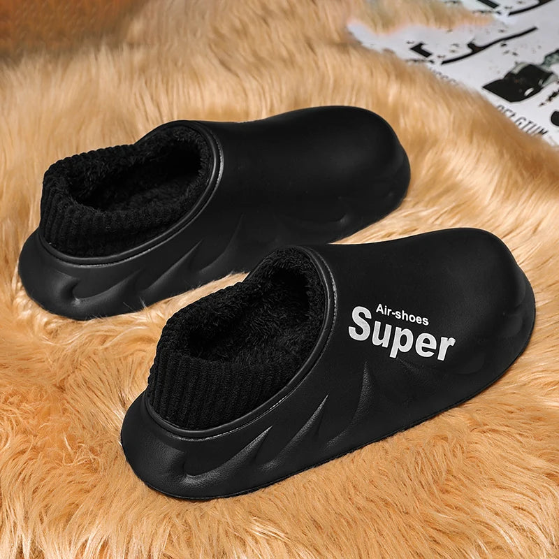 Men's Plush-Lined Indoor Slippers