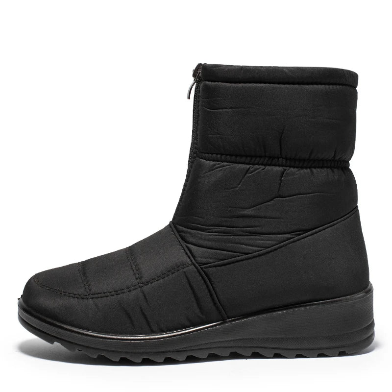 Women's Plush-Lined Wedge Winter Boots