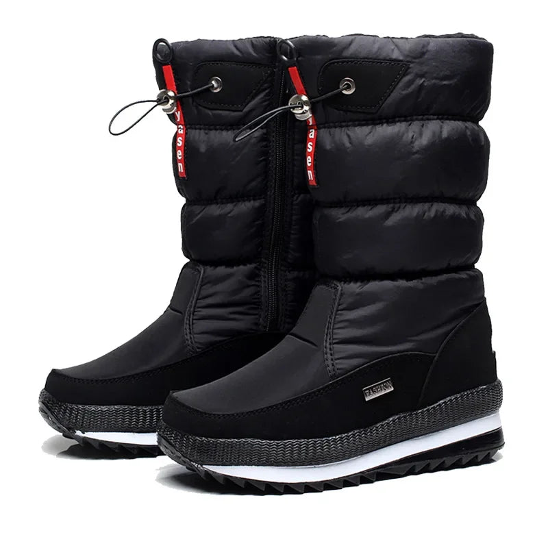 Plush-Lined Platform Winter Boots